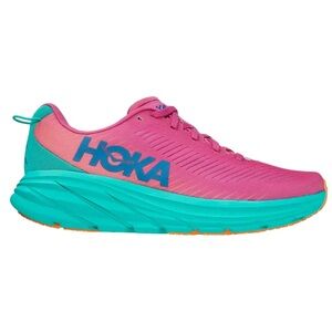 Hoka Vibrant Pink and Teal Running Shoes